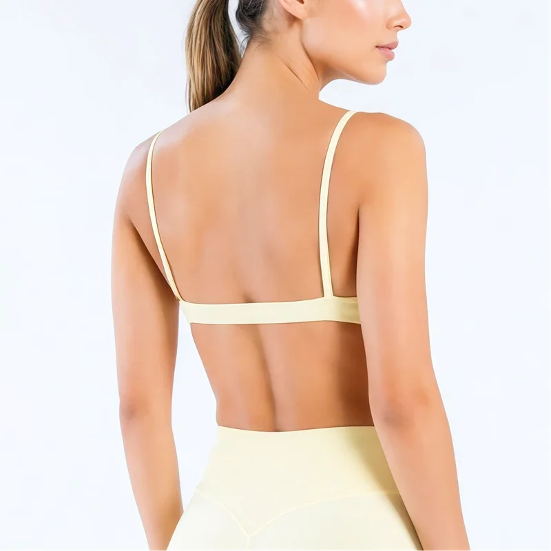 HISTELLO Impact Scoop Neck BH Damen Rückenfreier Fitness Gym Unterwäsche Nahtloser Workout Yoga BH Sexy Stoßfester Lauf-Sporttop – Detail 17