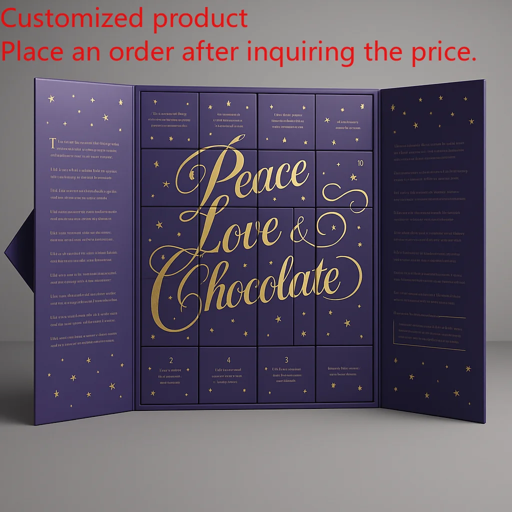 

Коробка для адвент-календаря, роскошный дизайн, рождественская косметика, загадочный лоток, пустой картонный календарь для шоколада и подарков