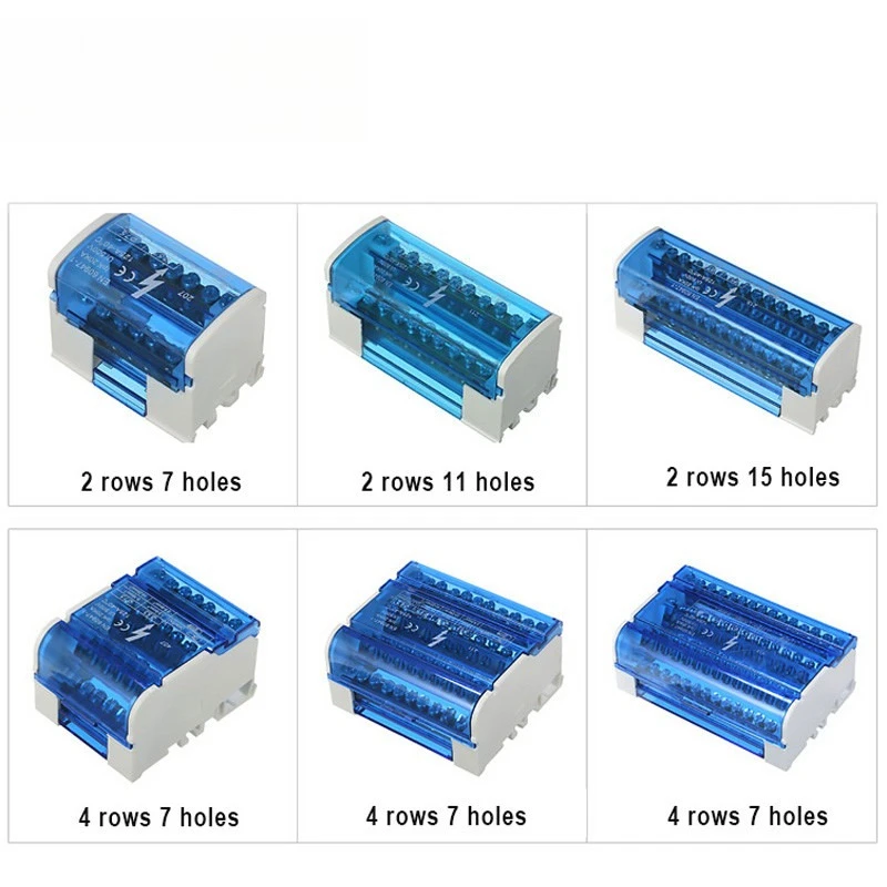 1PCS Junction Modular Screw Universal Wire Electrical Connector Din Rail Terminal Block Power Distribution Box NHC01 Series