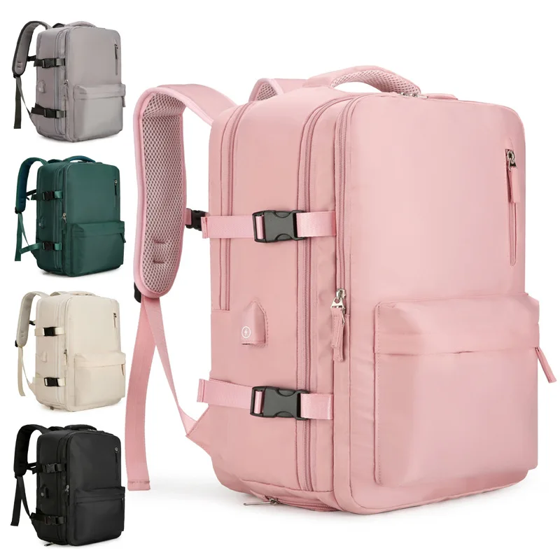 Sac à dos de voyage étanche pour femme, sac à dos scolaire pour adolescente, sacs pour ordinateur portable d'affaires, sacs à chaussures, développement USB, 15.6 pouces