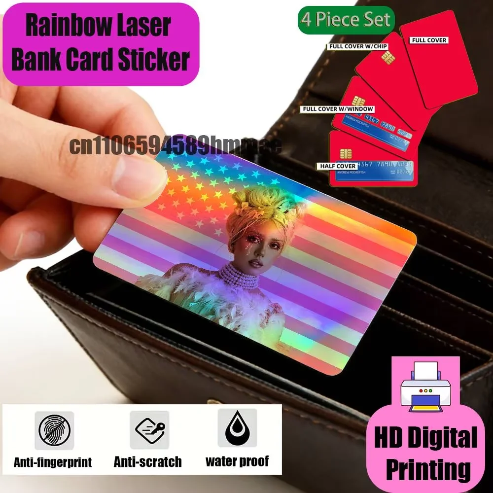 Credit Bank Sticker ID Access For Dead Blonde Singer Stickers Card Cover Skin Rainbow Color Laser Film