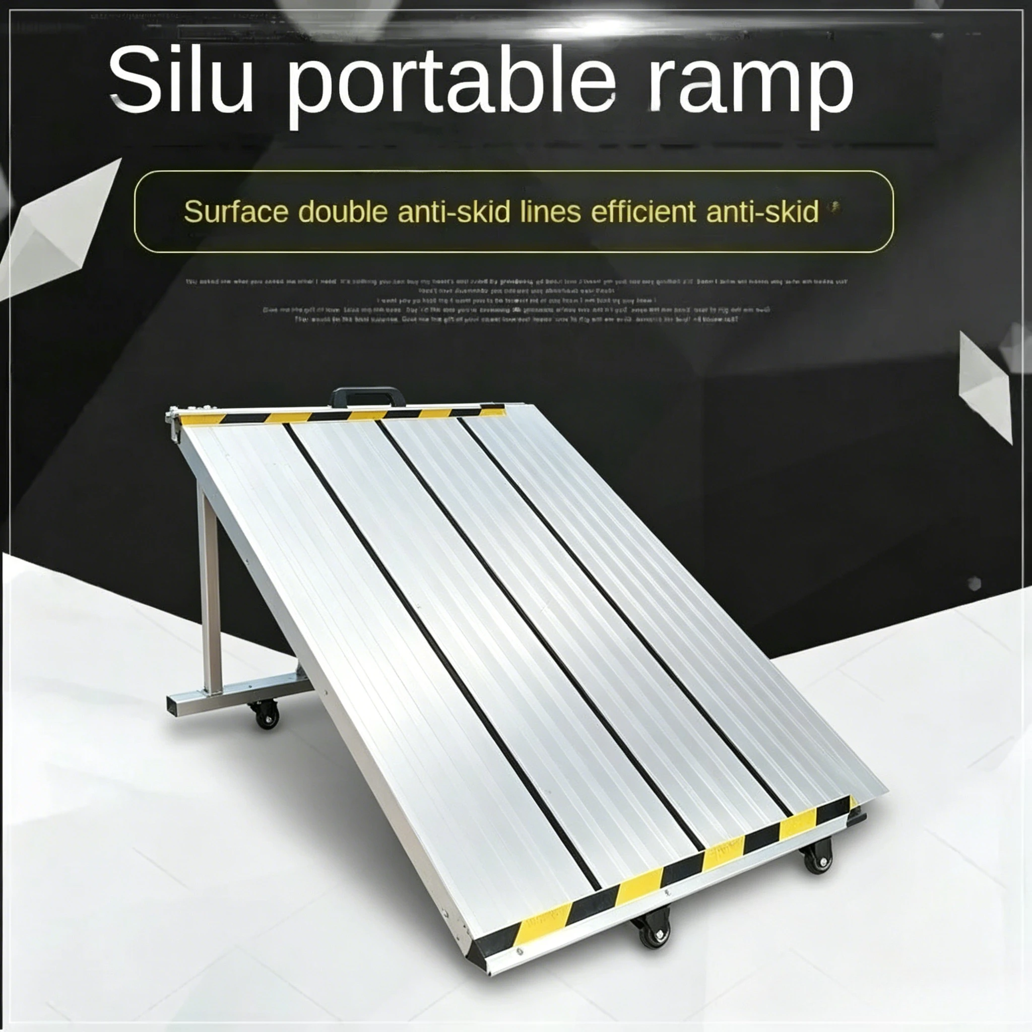 Aluminum Alloy Portable Foldable Ramp Mobile Wheelchair Threshold Obstacle Crossing Slope