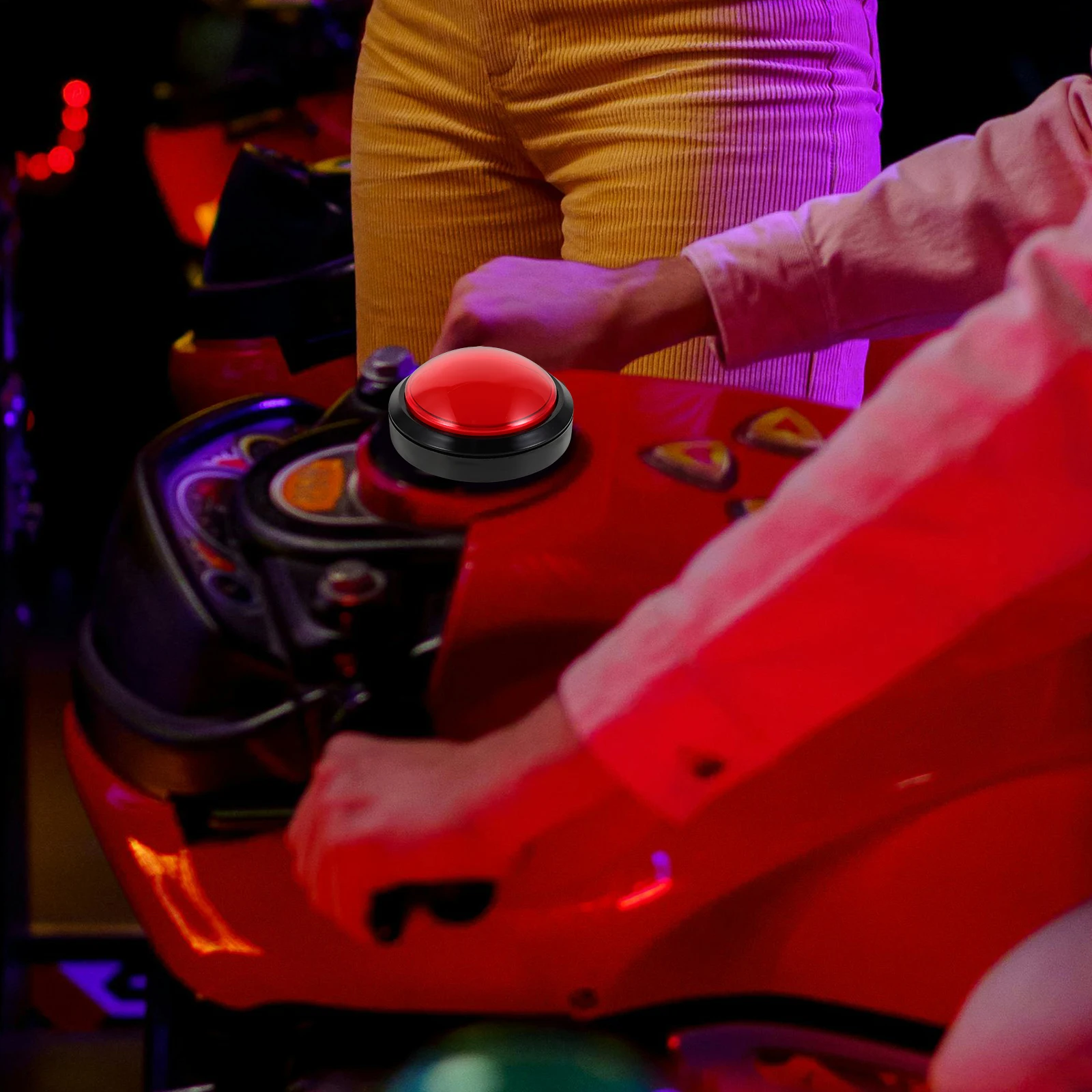 

Large Led Push Button Switch for Coin Operated Games Cabinet Machine Console Self Resetting Convex Design Music Game