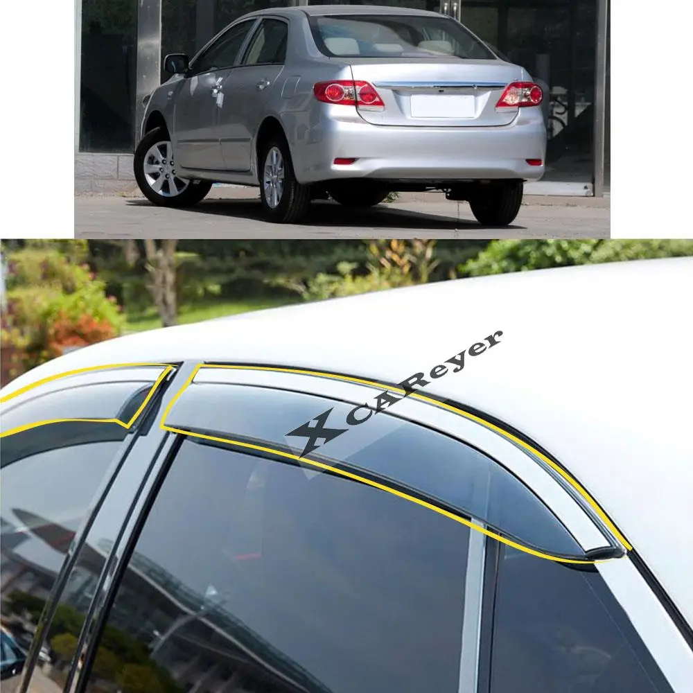 For TOYOTA COROLLA Altis 10th 2007 2008 2009 2010 2011 2012 2013 Car Sticker Plastic Window Glass Wind Visor Rain/Sun Guard Vent