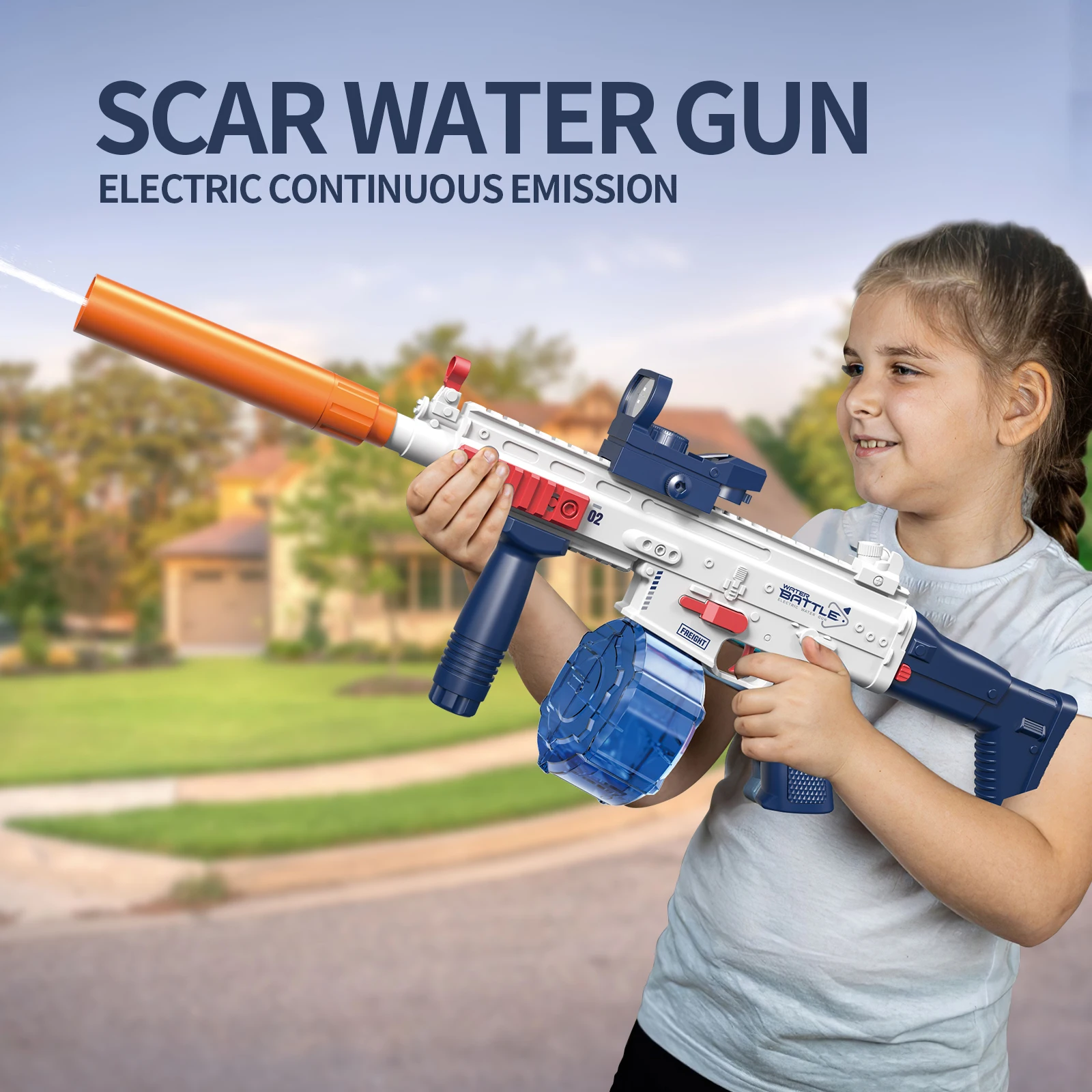 Cross-border 2024 New SCAR Electric Water Gun Toys Children\'s Summer Water Play Splash Festival Water Guns