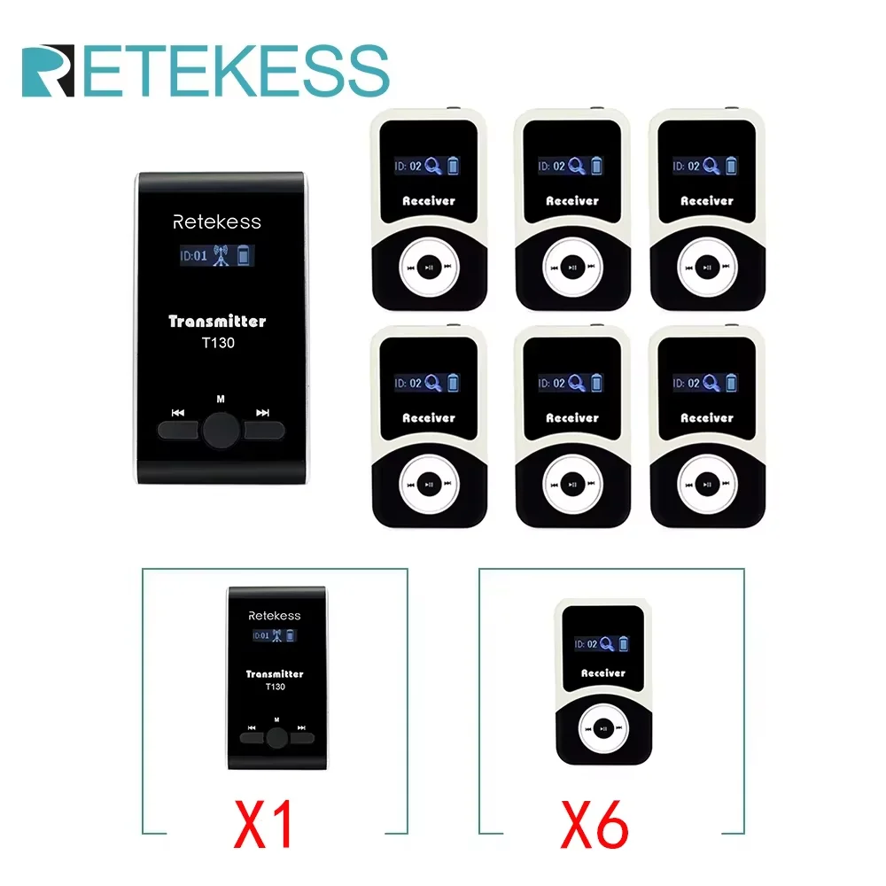 Retekess T130 T131 Tour Guide Accessories Tour Guide Wireless Audio System Wireless Audio Transmitter Receiver For Training