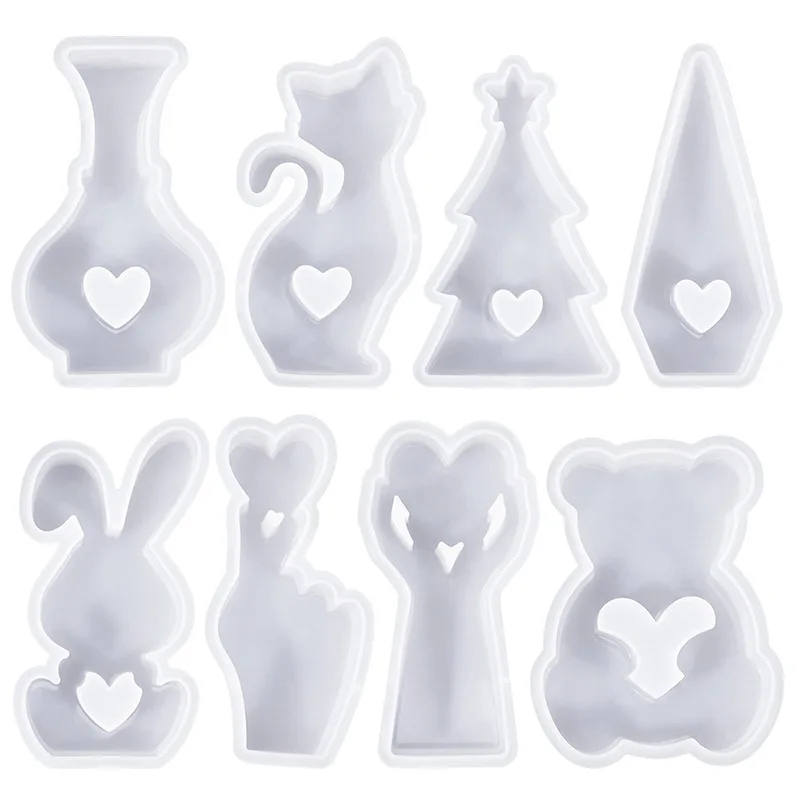 Moule en Silicone pour bougie d'animal de pâques, lapin, chat, ours, savon, moule d'aromathérapie, ornements DIY, gypse, décoration de maison, accessoires artisanaux