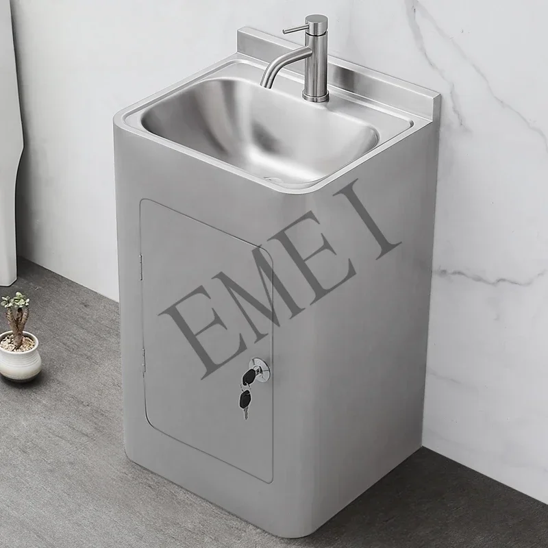 Stainless steel outdoor floor-to-ceiling household bathroom washbasin