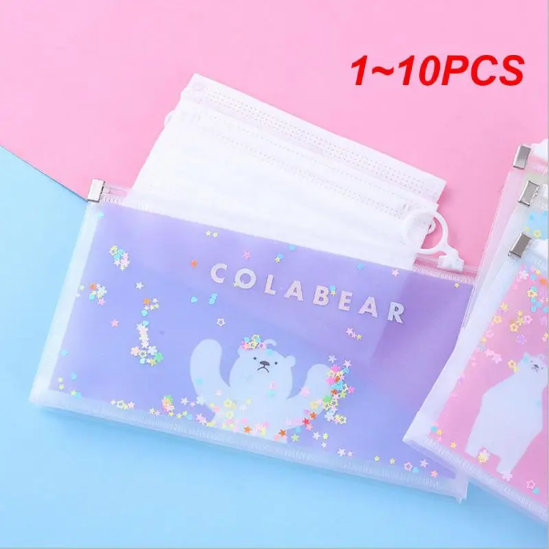 Mask Storage Bag Portable Face Mask Holder Dustproof Zip Pouch Mask Bags Bills Files Lipstick Pencil Stationery Bags
