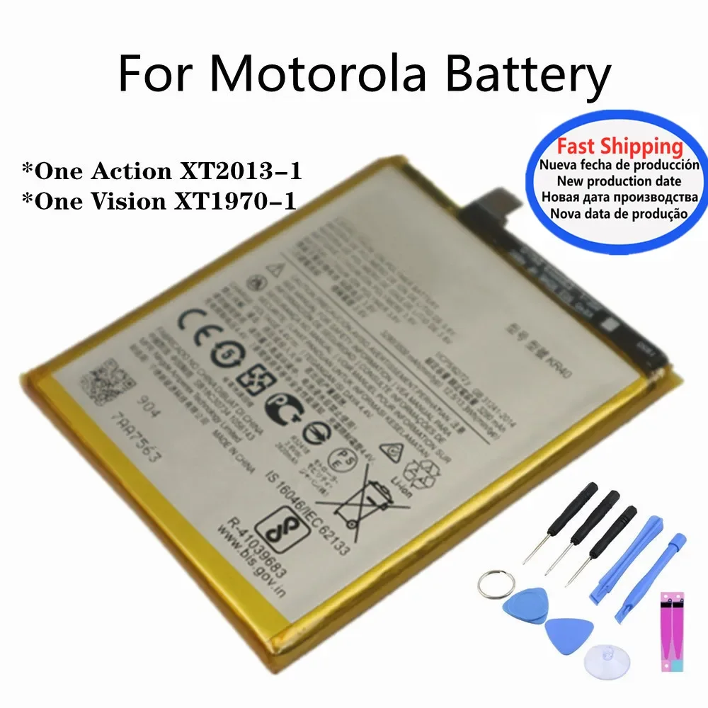 KR40 Phone Battery For Motorola Moto One Action XT2013-1 & One Vision XT1970-1 Replacement Bateria Battery 3500mAh + Free Tools