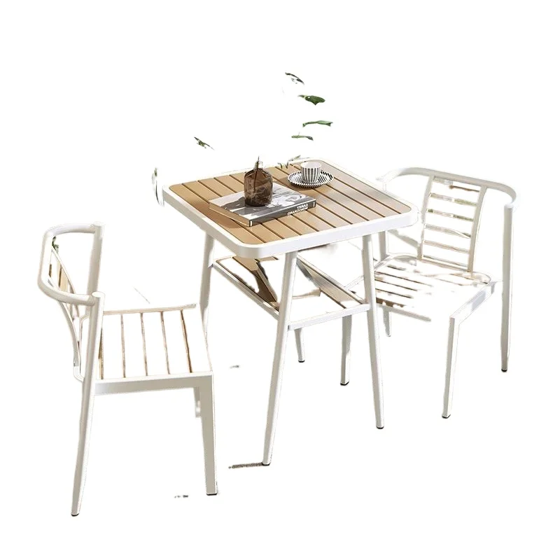 Balcony leisure area layout villa simple outdoor table and chair combination household Internet celebrity tea table small