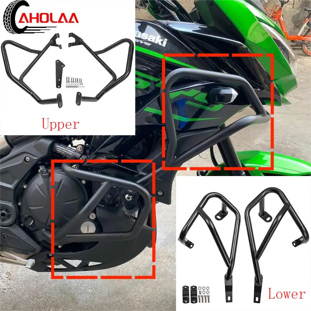 Motorcycle Engine Cabin Guard Crash Bar Falling Protection for Kawasaki Versys 650 KLE650 2015 2016 2017 2018 2019 2020 2021