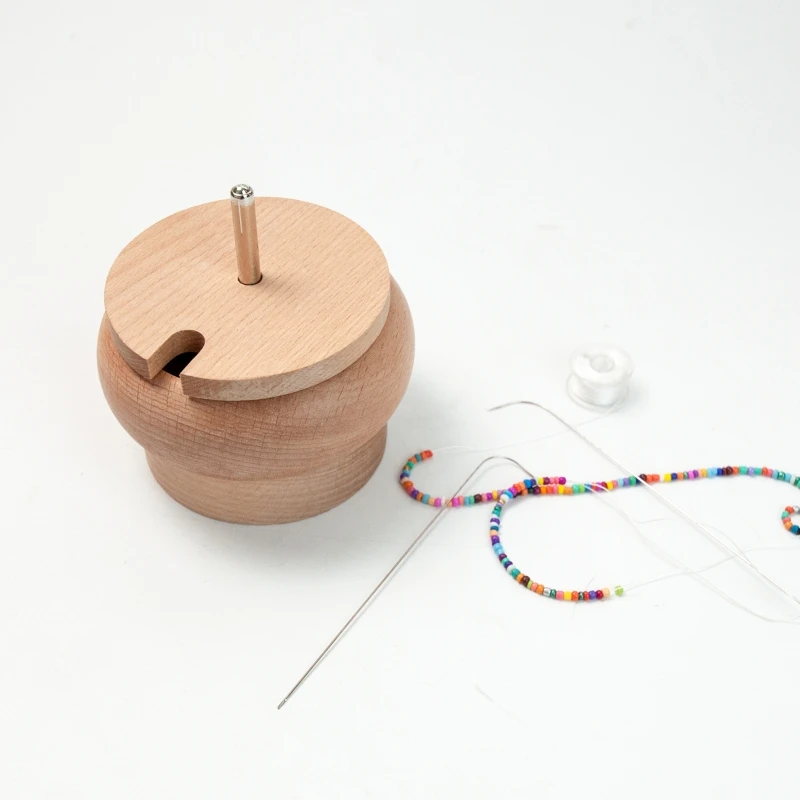 Bead Holder Spinner with Long Beading Needles & Threader Stringing Beads Quickly