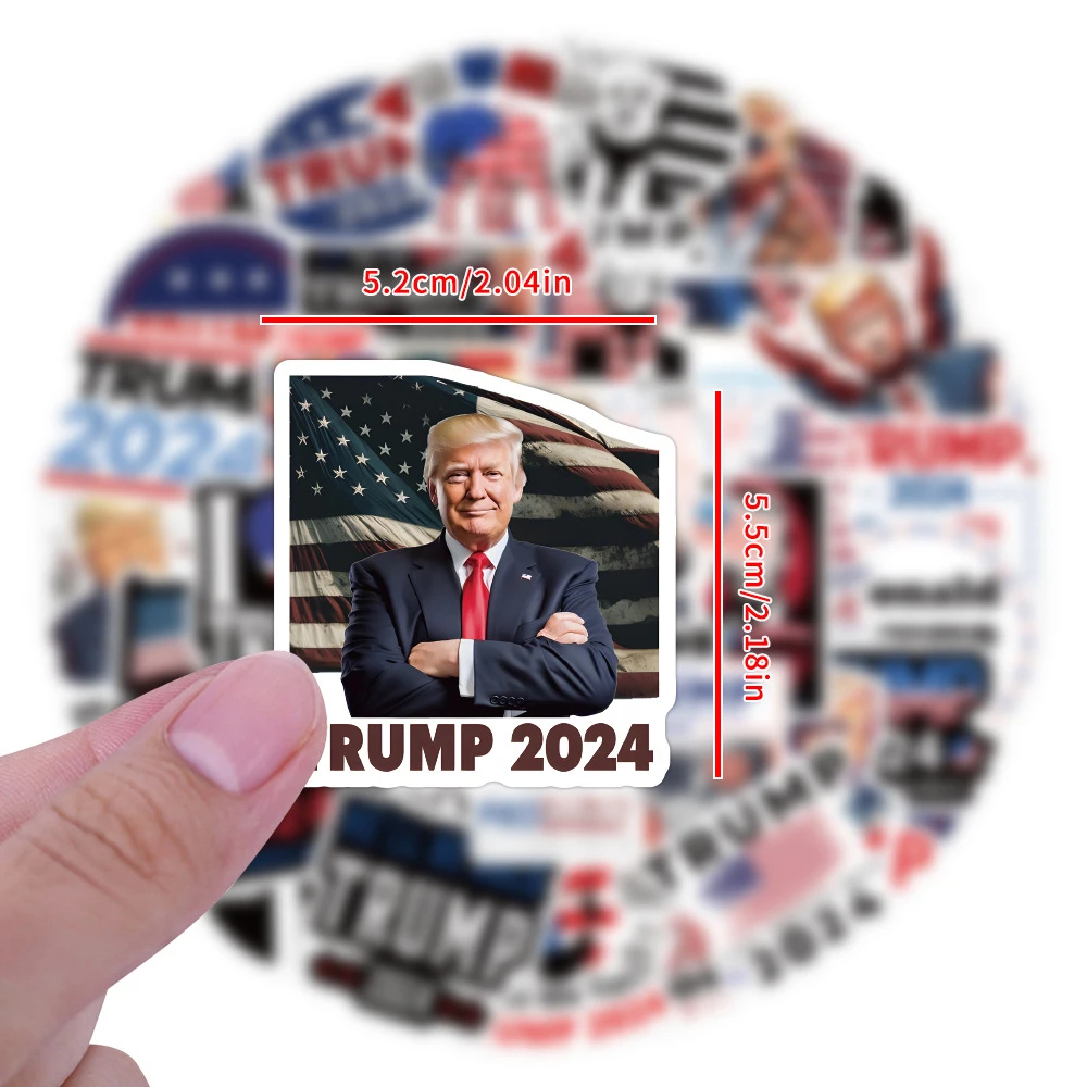 10/30/50/100pcs 2024 Funny Donald Trump Stickers Cartoon Graffiti Decals for Snowboard Laptop Luggage Waterproof Sticker Packs