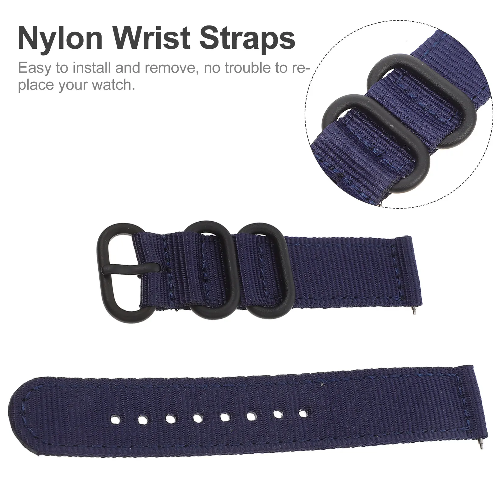 

Adjustable Nylon Watch Band Comfortable Durable Breathable Strap Easy Install Replacement Fit All Occasions Multiple Sizes
