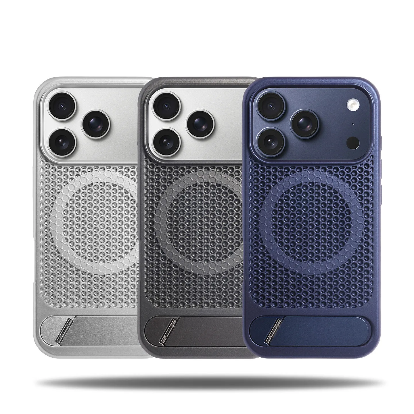 

Magnetic Kickstand Cooling Phone Case For iPhone16 15 14 13 12 11 17ProMax Plus Air For Magsafe Kickstand Without Affecting Grip