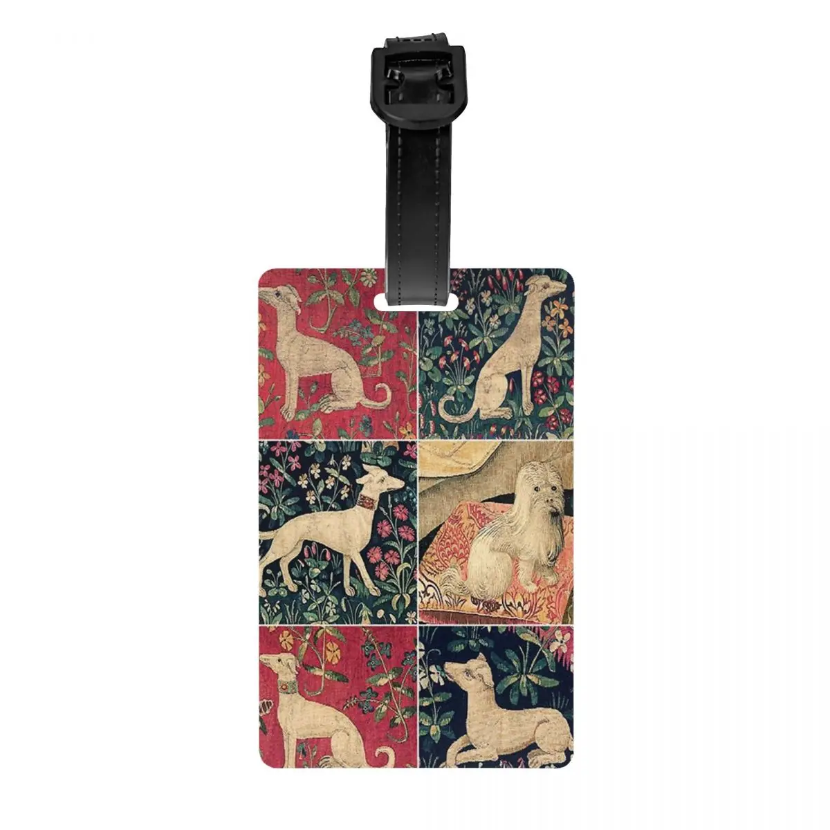 

Medieval Greyhound Luggage Tags Custom Whippet Sighthound Dog Baggage Tags Privacy Cover ID Label