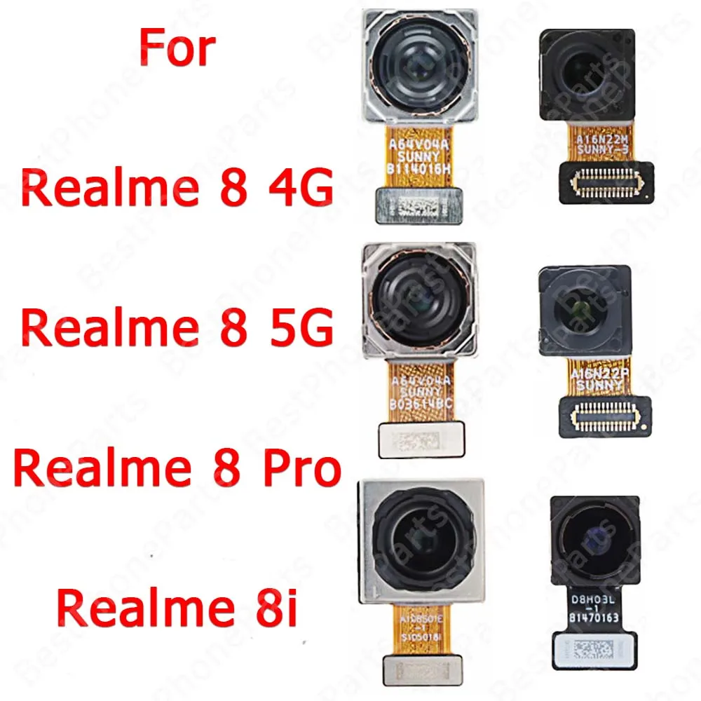 Front Selfie Back View Big Camera For Realme 8 Pro 8i 8Pro 5G Facing Rear Camera Module Replacement Spare Parts Flex