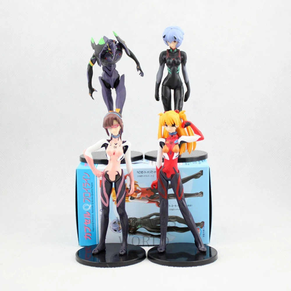 10 CM 4 Pz Anime NEON GENESIS EVANGELION Figura Asuka Langley Soryu Ayanami Rei Set Gacha Giocattolo EVANGELION-01 Modello