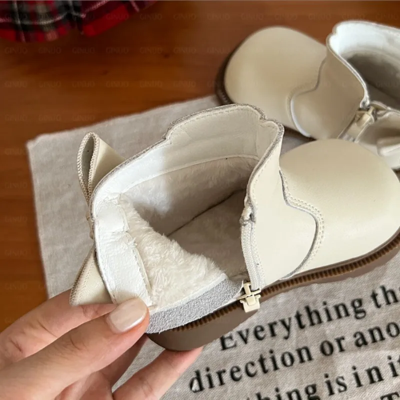 أحذية للأولاد ذات رأس عريض من القطن بنعل ناعم أحذية شتوية للفتيات الصغيرات أحذية مشي مضادة للانزلاق أحذية ثلج دافئة أحذية كاجوال بنعل ناعم