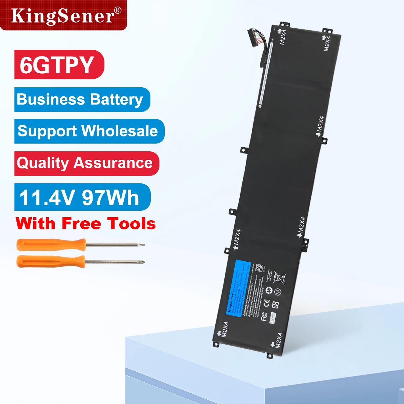 KingSener New 6GTPY 11.4V 97WH Laptop Battery For DELL XPS 15 9570 9560 7590 For DELL Precision 5520 5530 Series Notebook H5H20
