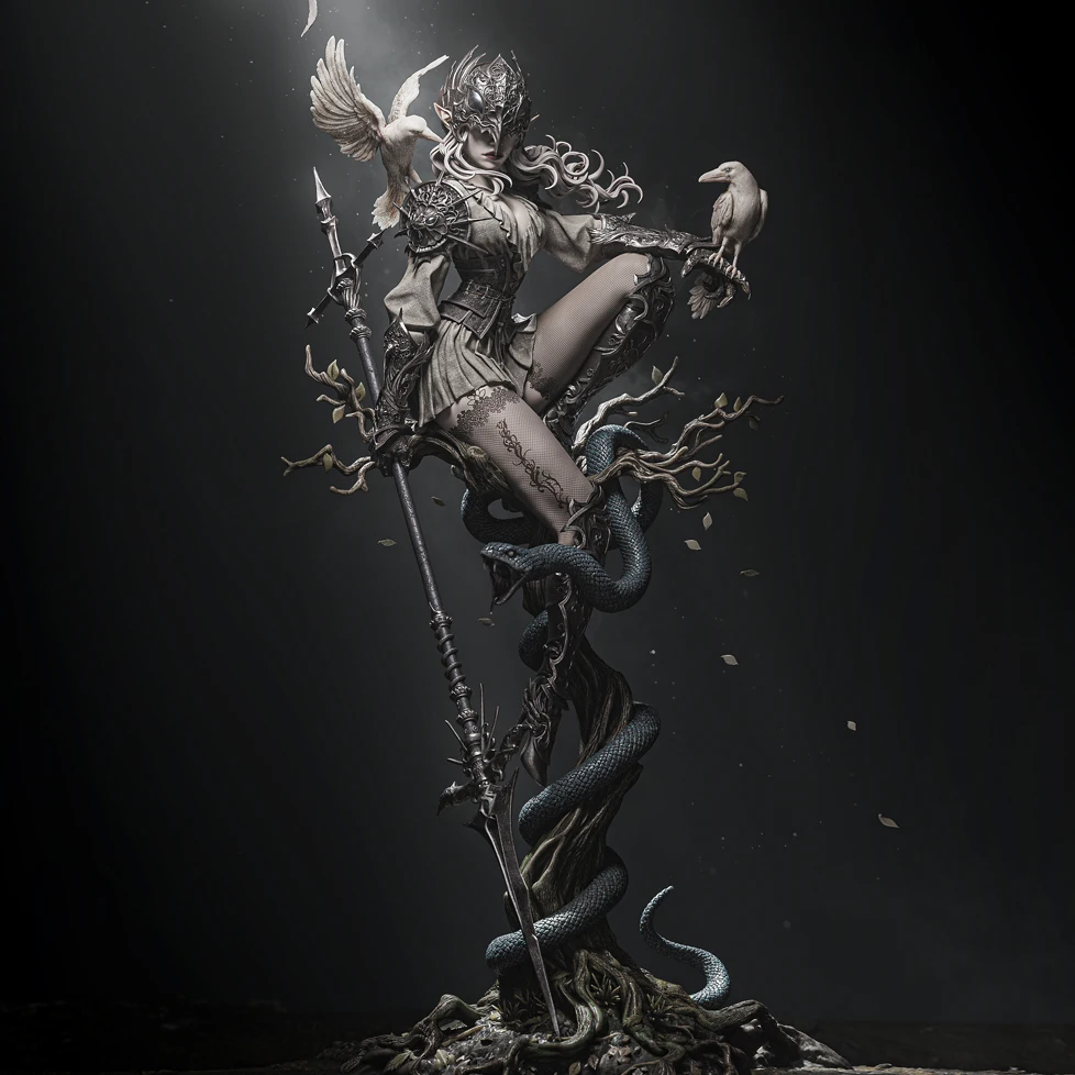 

Общая высота 90мм 150мм Комплект модели из смолы для самостоятельной сборки и раскраски TD-7565/3D