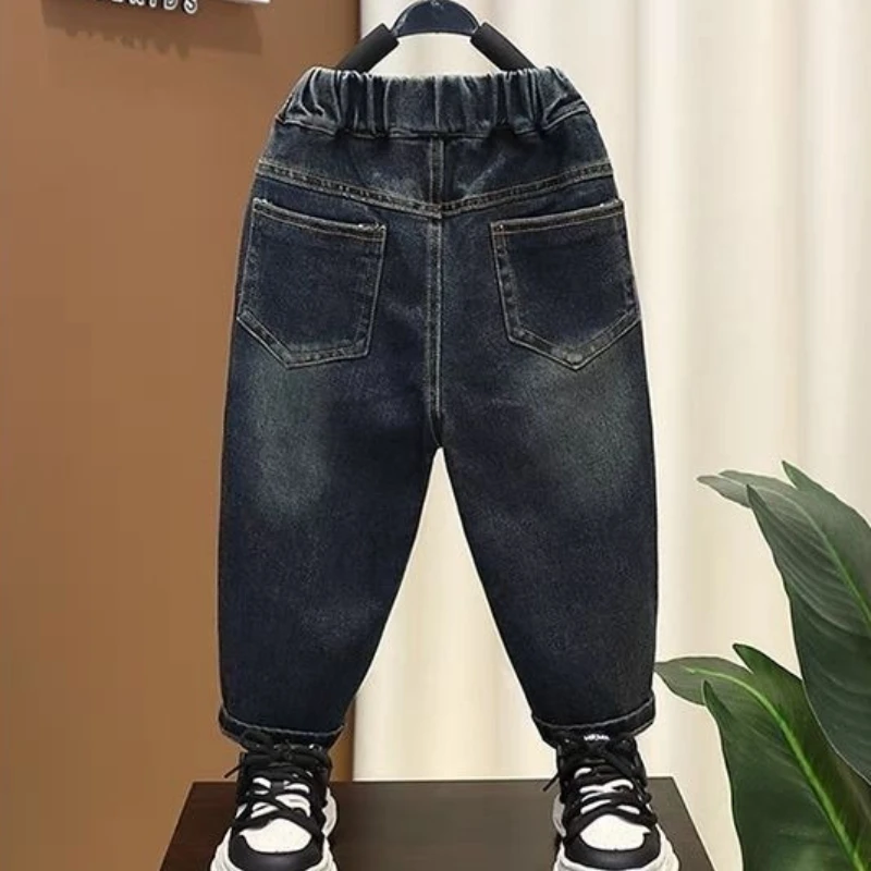 2026 New Boys Denim Jeans Spring Autumn Casual Cool Fashion Pants for Kids Toddler Long Trousers Baby Clothing