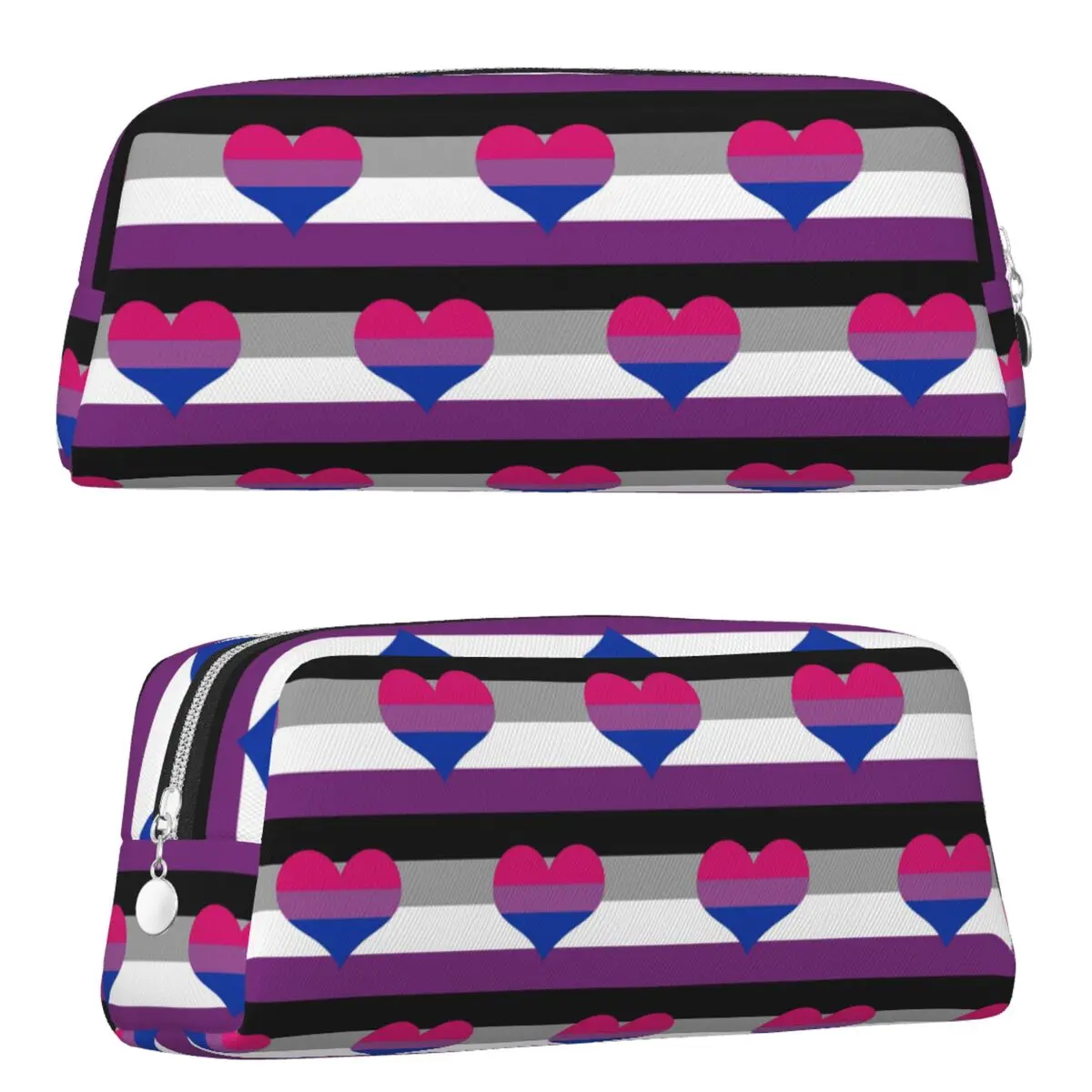 Asexual Biromantic Pride Flag Pencil Cases for Student Gifts Pen Box Pencil Bag Pencil Pouch Storage Stationery Supplies