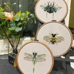 Insect Bead Embroidery DIY Craft Kit Insect Series Bead Embroidery Crafts Butterfly Beetle Puzzle Handmade Cross Stitch