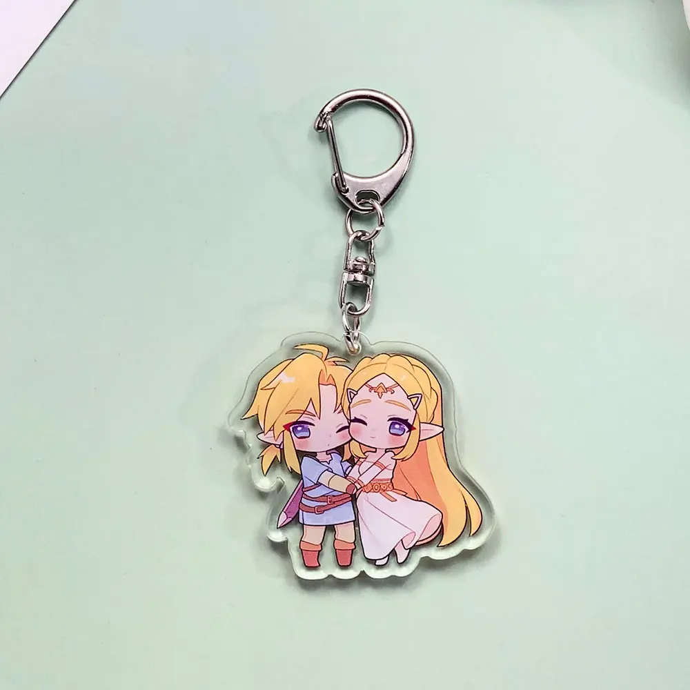 شخصيات أنيمي أسطورة زيلدا سلسلة مفاتيح مصنوعة من الأكريليك اكسسوارات حقيبة لطيفة سحر ظهره قلادة حلقة رئيسية هدايا للأصدقاء