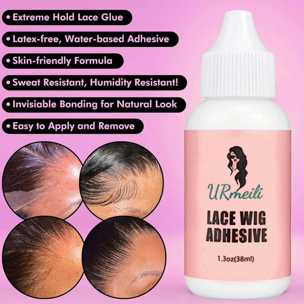 DIY Wig Glue Set with Wrap Headband and Caps,Sweat Proof Waterproof Hair Replacement Bonding Adhesive+Remover+Application Brush