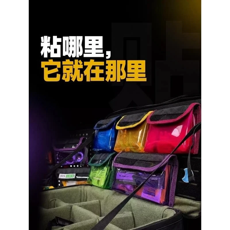 For OPENMOON Rainbow Clear Storage Pouch, Portable Digital Cable Organizer with Color-Coded Compartments