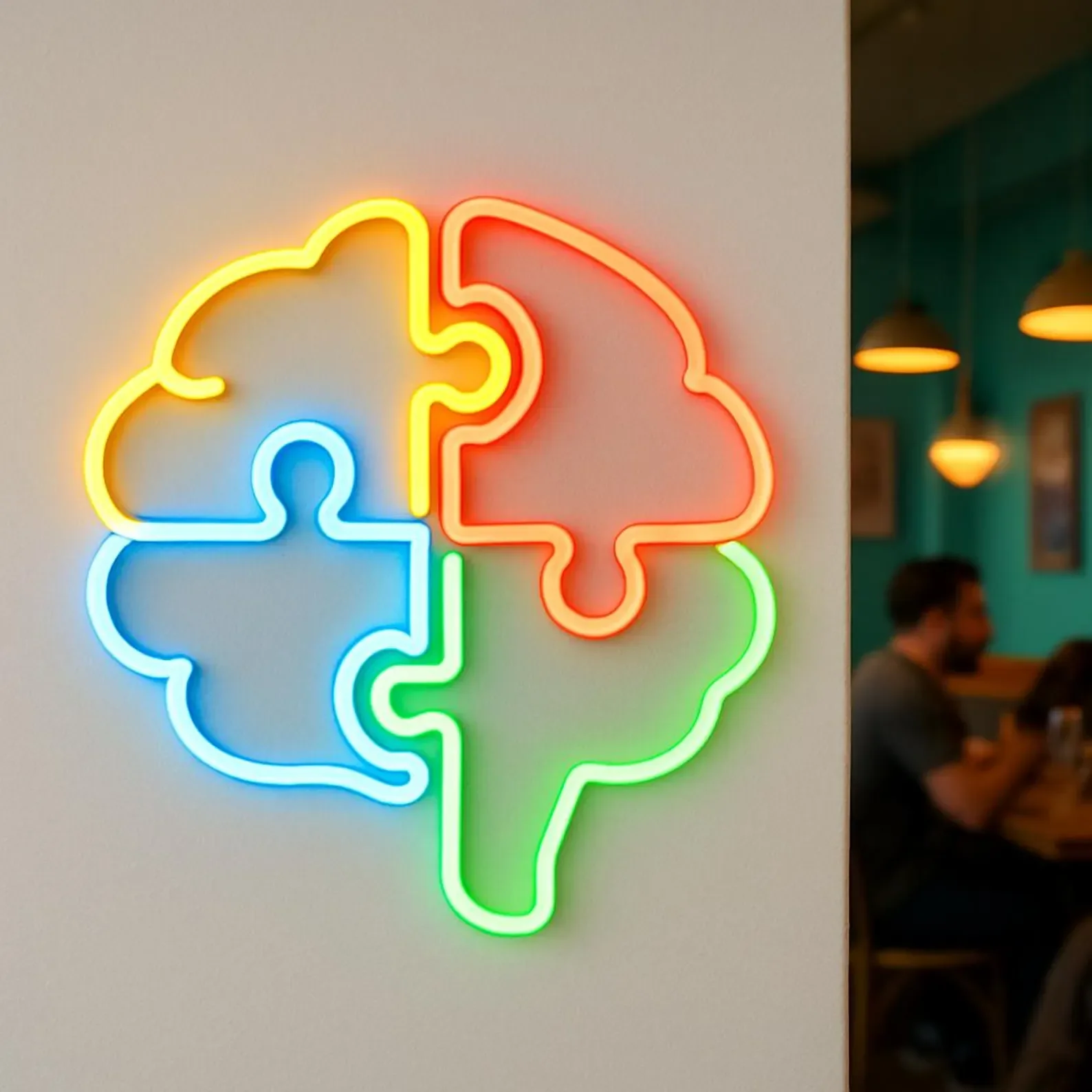 Brain Puzzle Neon Sign,Brain LED Decor,Neurological and Psychiatric Hospitals Neon Sign,Medical Center Led Sign,Medicine Decor