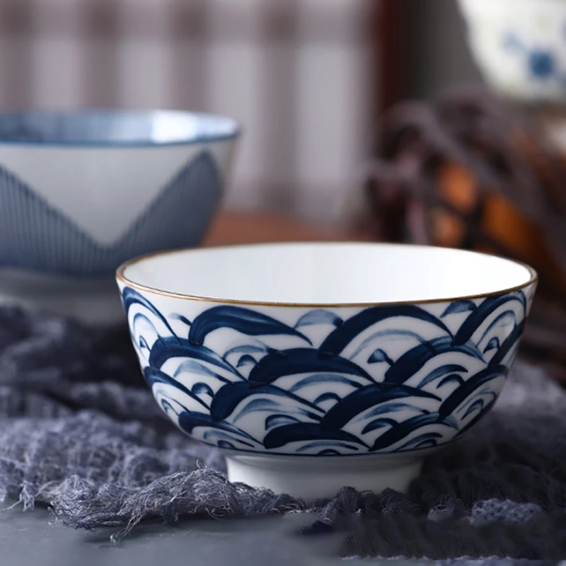 Jingdezhen-Japanese ceramic bowl for ramen, salad, soup, restaurant, kitchen tableware, home decoration, porcelain, Jingdezhen