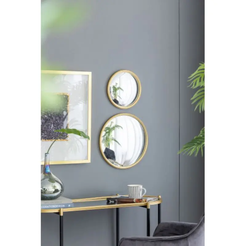 Gold round mirror, iron frame round mirror, living room, bedroom, dressing table, entrance, corridor