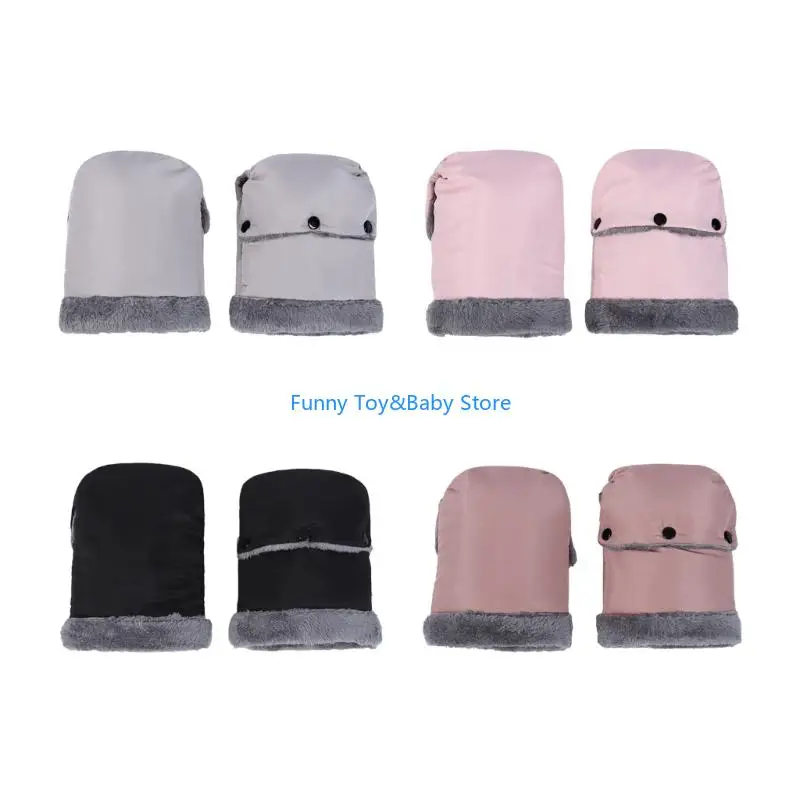 

Durable Polyester Strollers Gloves Insulated Mittens for Outdoor Use Keeping Parents Hands Warm in Freezing Conditions C90B