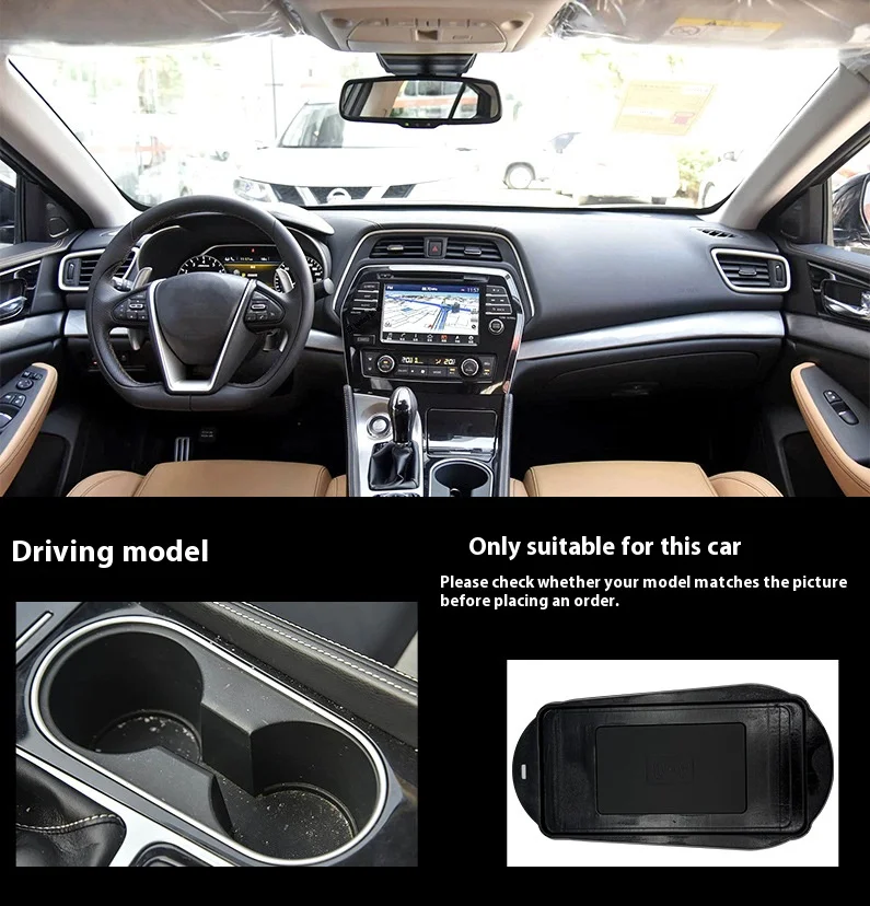 

15W Wireless charger,Special on-board QI phone fast charging panel Car Accessories For Nissan Maxima 2015-2023