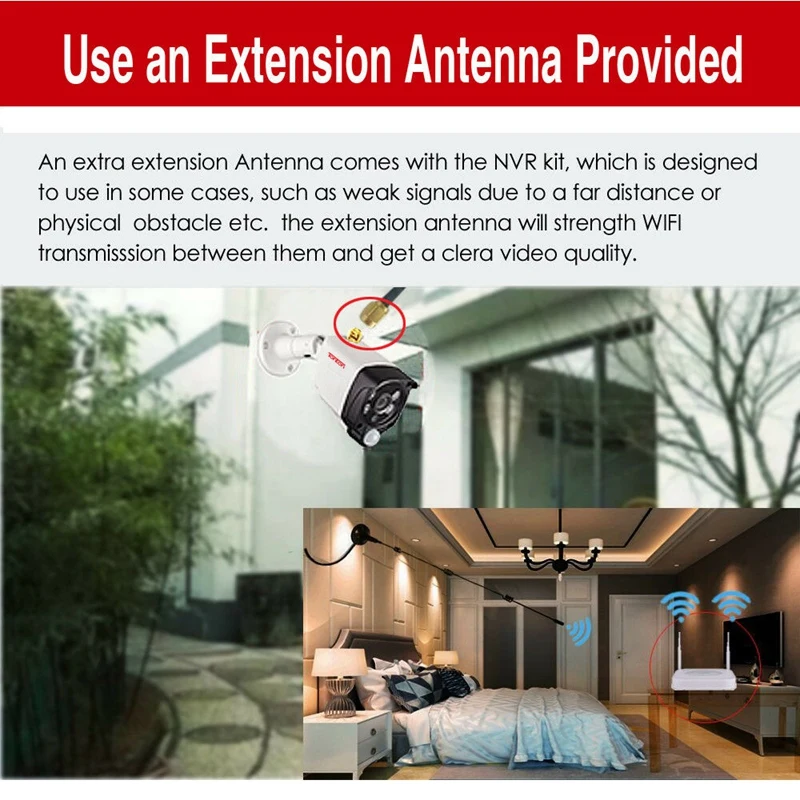 2X 7Dbi 2.4G/5G/5.8G Wifi Antenna Booster Aerial Extension Cable Wireless For IP Cam