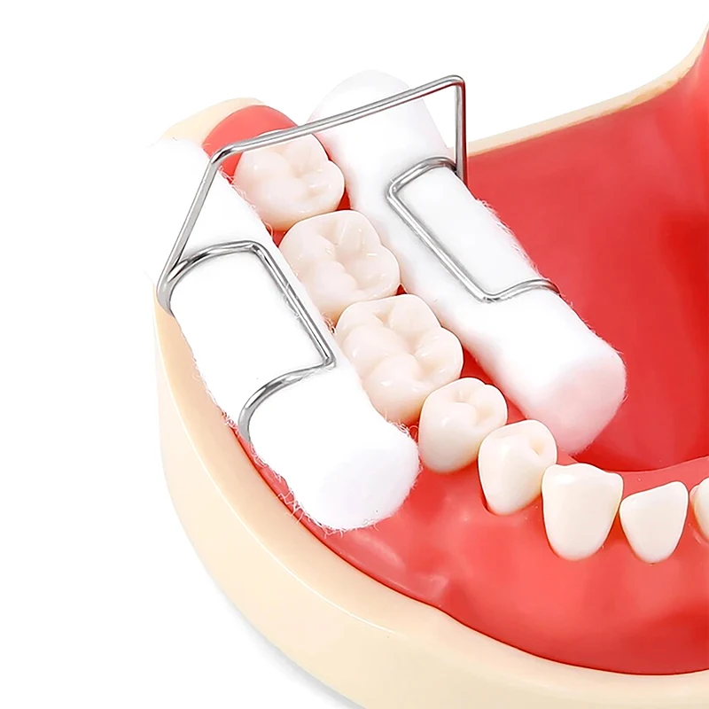 4 unids/caja de acero inoxidable, portarrollos de algodón Dental, Clip, herramienta de ortodoncia, soporte de algodón Autoclavable para clínica, proveedor de laboratorio