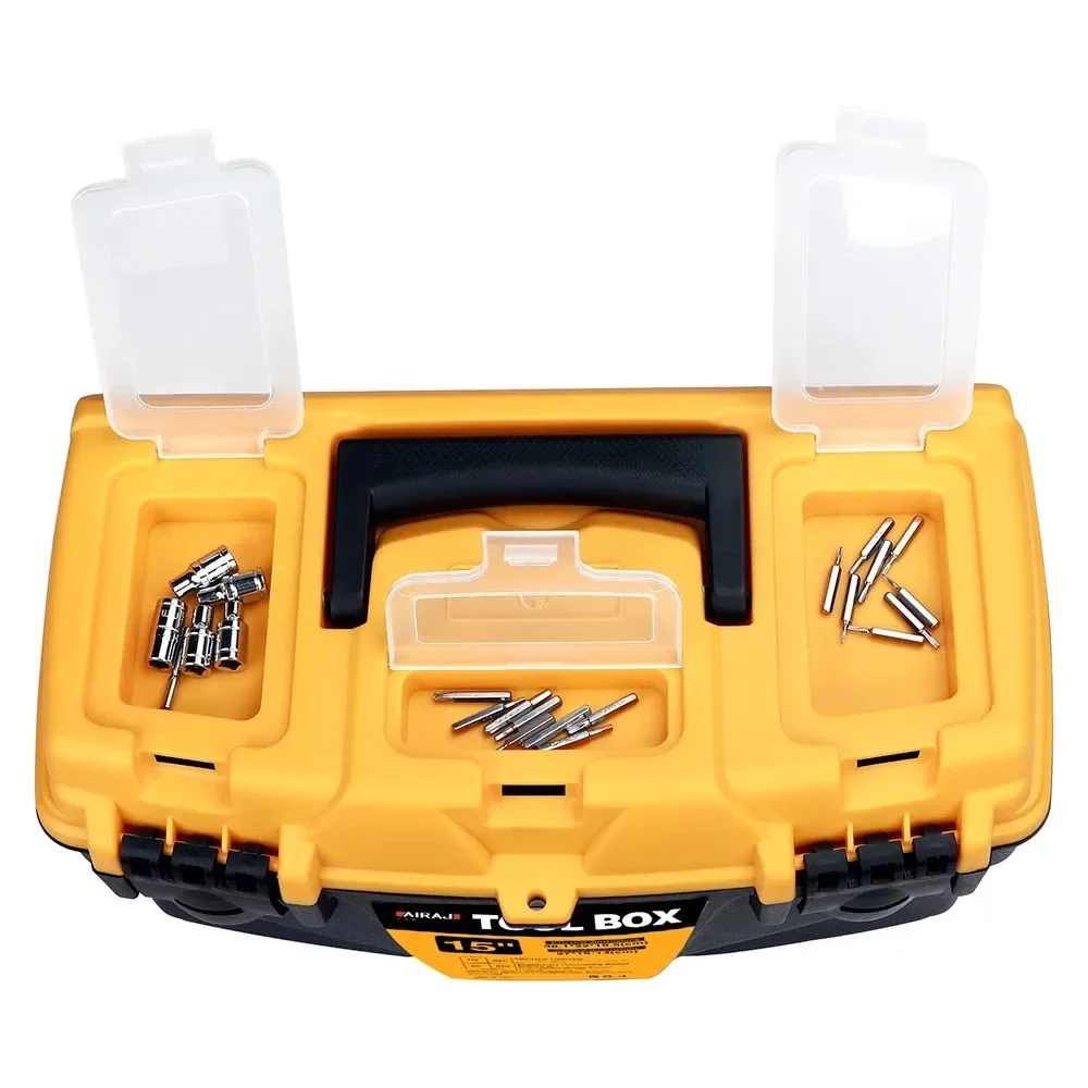 12/14/19/23Inches Hardware Toolbox Double Layer Plastic Thick Combination Suitcase Electrician Carpenter Electric Drill Toolbox