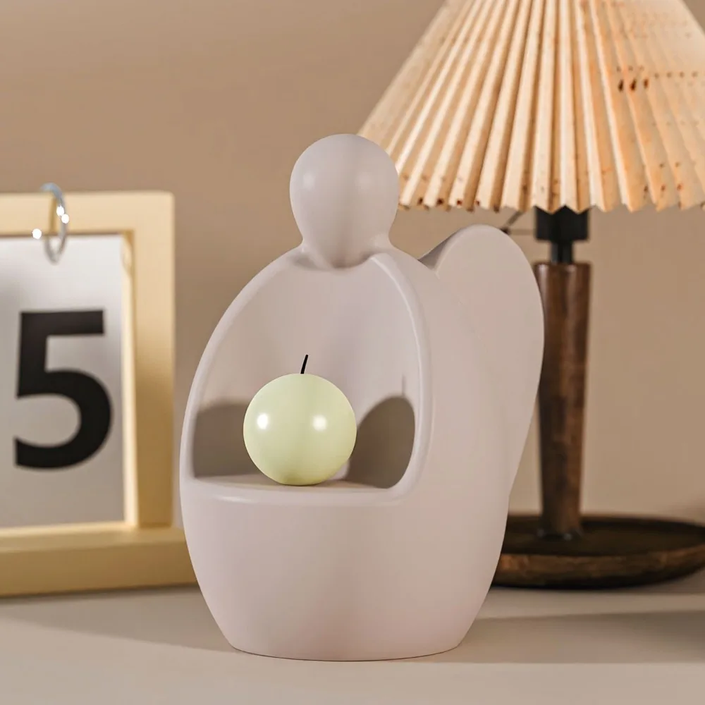 Angel Candlestick Holder Silicone Molds DIY Aromatherapy Squat Angels Stand Plaster Concrete Mould Soap Candle Resin Mold Tools