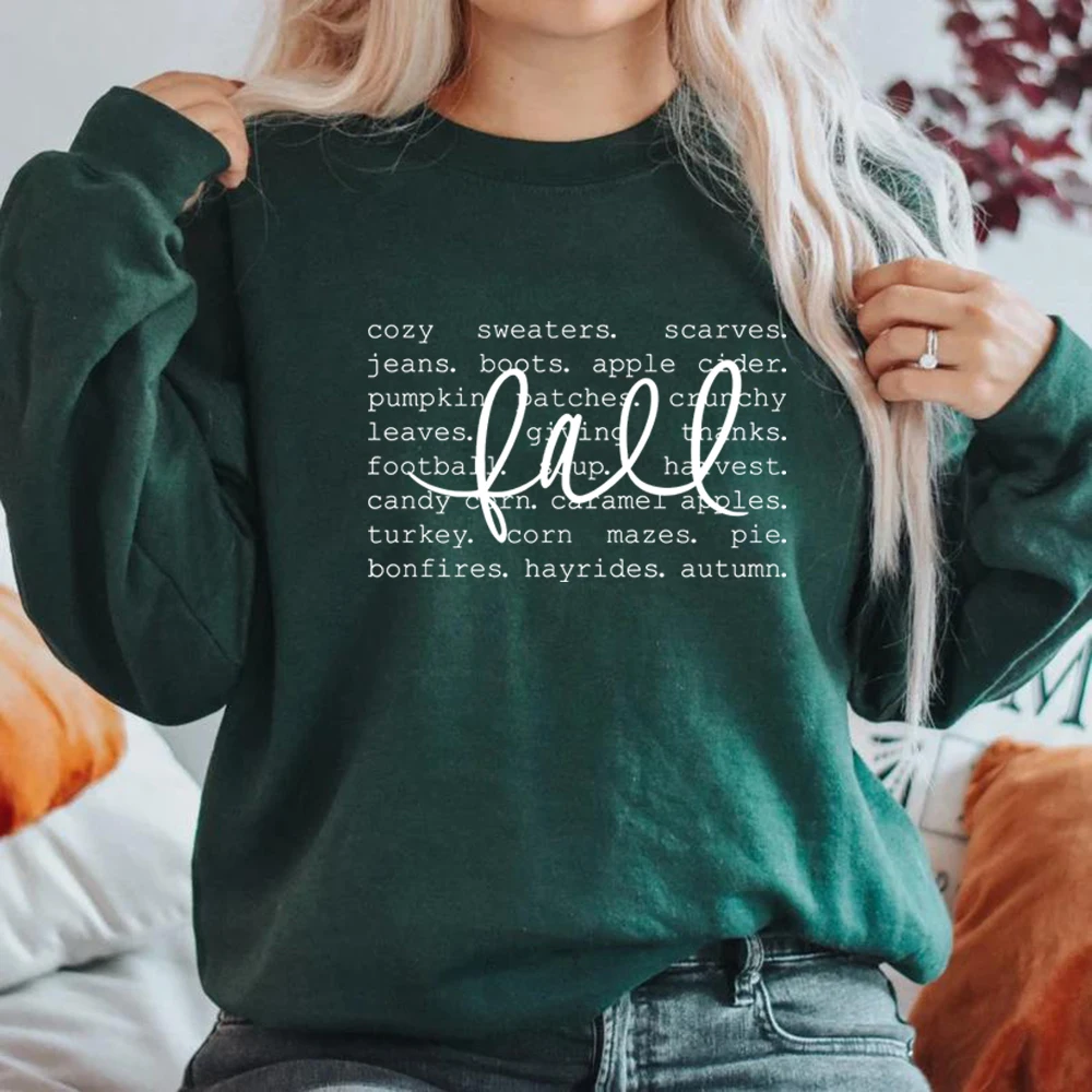 

Fall Sweatshirt for Women Fall Words Shirt Hello Fall Crewneck Sweatshirt Long Sleeve Graphic Hoodies Women Casual Pullover