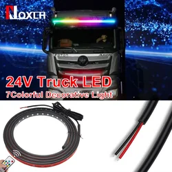 24V Truck LED Decorative Light 7Colorful Flashing Ambient Lighting Night Driving Safety Warning Light 24V Ambient Lamp 1.8m 2.4m