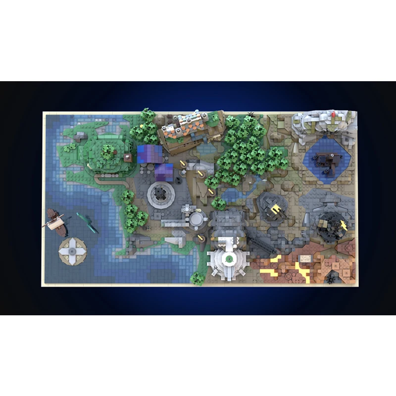 Anello popolare Modello di film MOC Mattoni da costruzione Mappa del mondo della Terra media Tecnologia modulare Regali Vacanza Assemblare Giocattoli per bambini Vestito