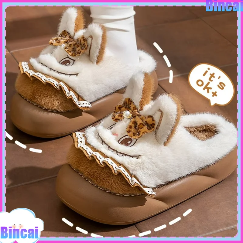 

Домашние хлопковые тапочки с милым рисунком для женщин, зимние теплые нескользящие домашние шлепанцы, парная напольная обувь, женская и мужская домашняя обувь