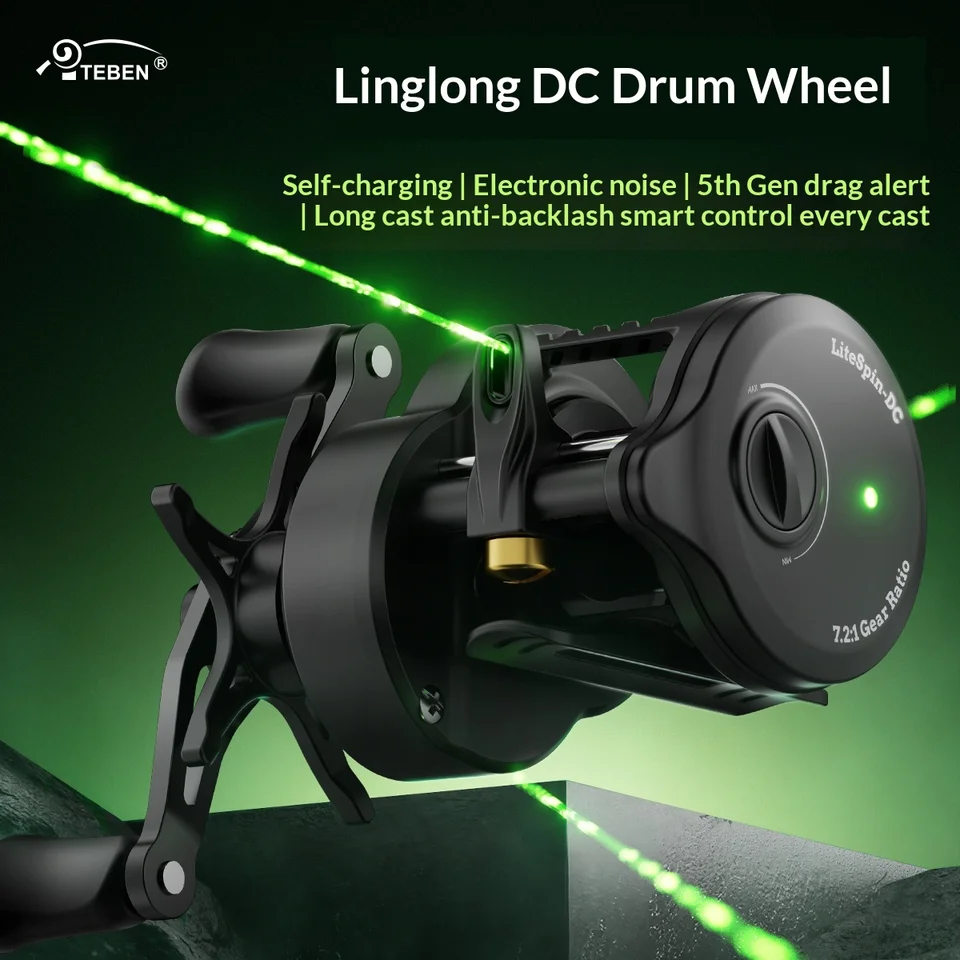 TEBEN LiteSpin-DC SDC Smart Fishing Reel:7.2:1 Gear, SDC