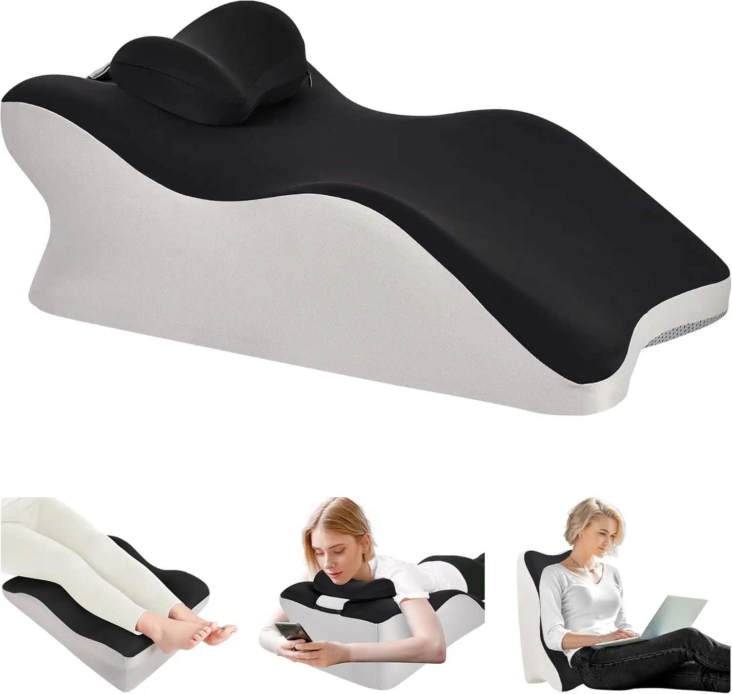 Ergonomisches Rückenstützkissen aus Memory-Schaum für das Sitzen im Bett, neiglicher Schlaf, Keilentlastung, Rückenschmerzen
