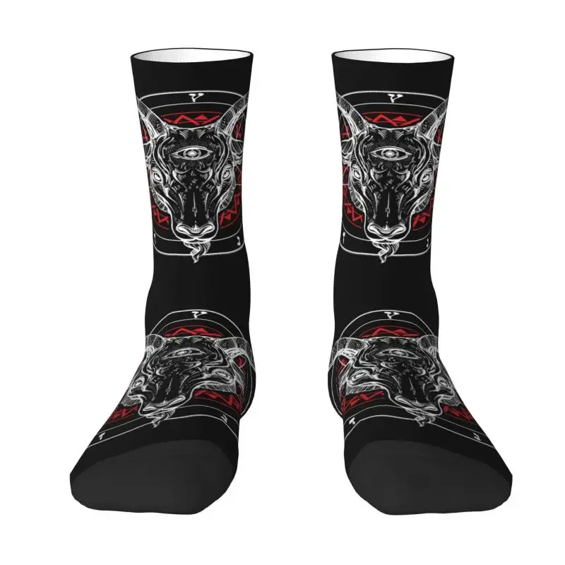 Y2K satanic goat Baphomet Lucifer devil dress mens womens warm fashion Satan crew socks