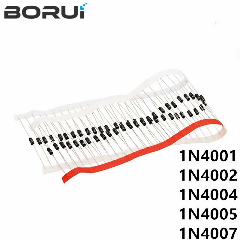 1000 Stück Gleichrichterdioden 1A DO-41 1N4001 1N4002 1N4004 1N4007 50 V 100 V 200 V 400 V 1000 V 1200 V in4007