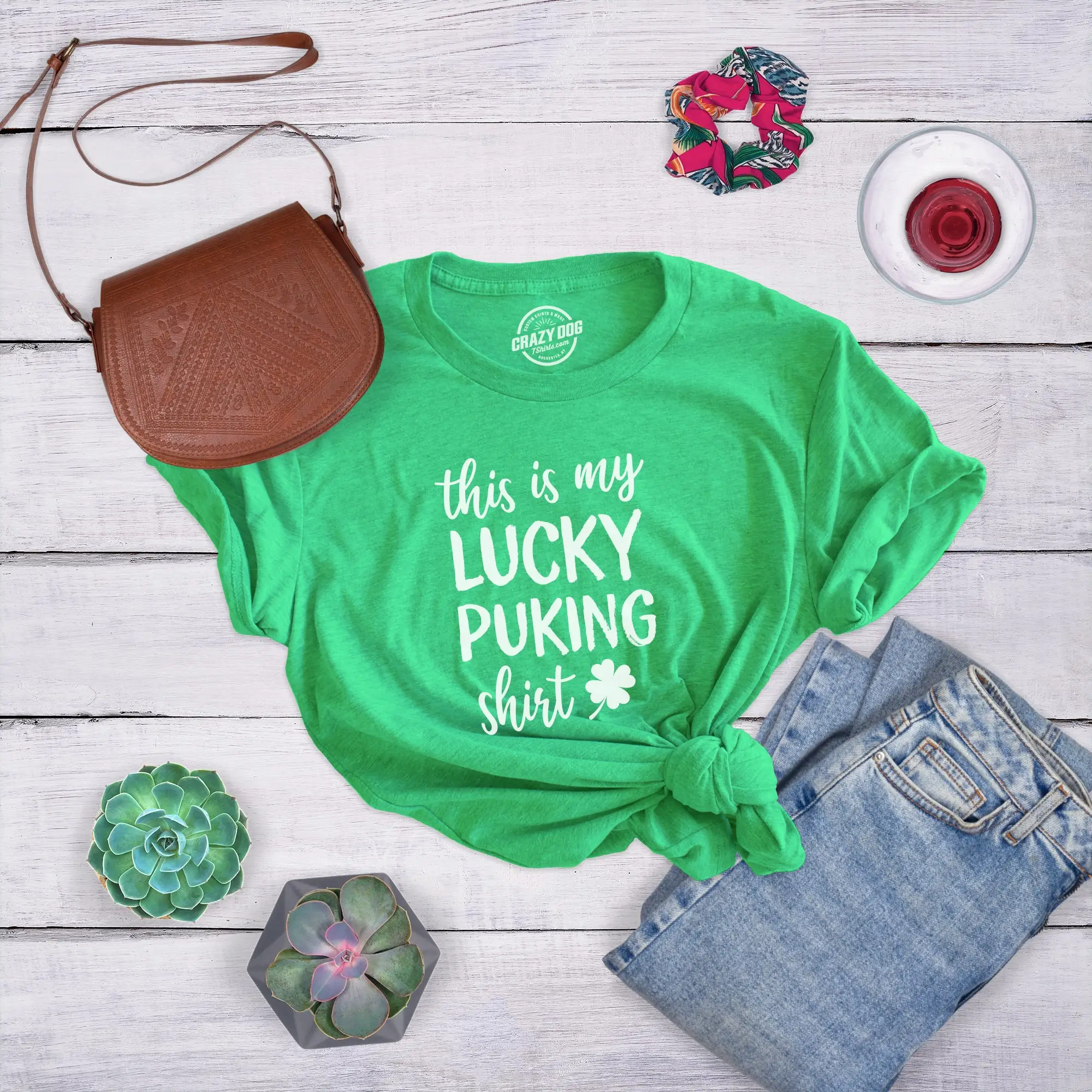 Bachelorette Party T Shirt St Patricks Day Four Leaf Clover Women Lucky Puking Funny Drinking Night Out